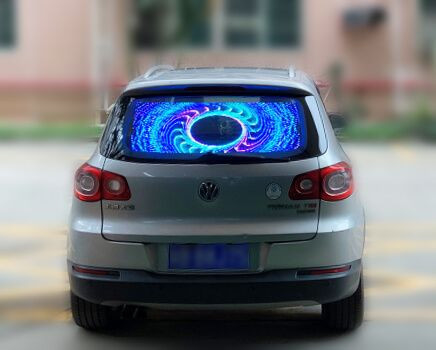Transparente Auto-Heckscheibe LED zeigen 9-36V eingab den programmierbaren Radioapparat an