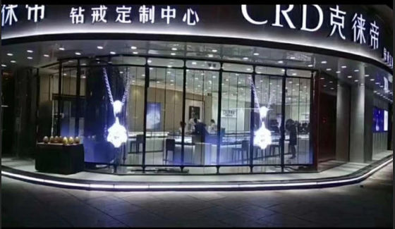 Transparente LED Glasstärke P15 Vorhang-72mm für Geschäft 4S